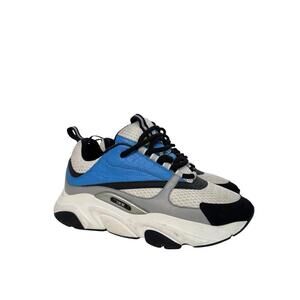 Dior B22 Croc Embossed Super Leather Sneakers Blue/White 41